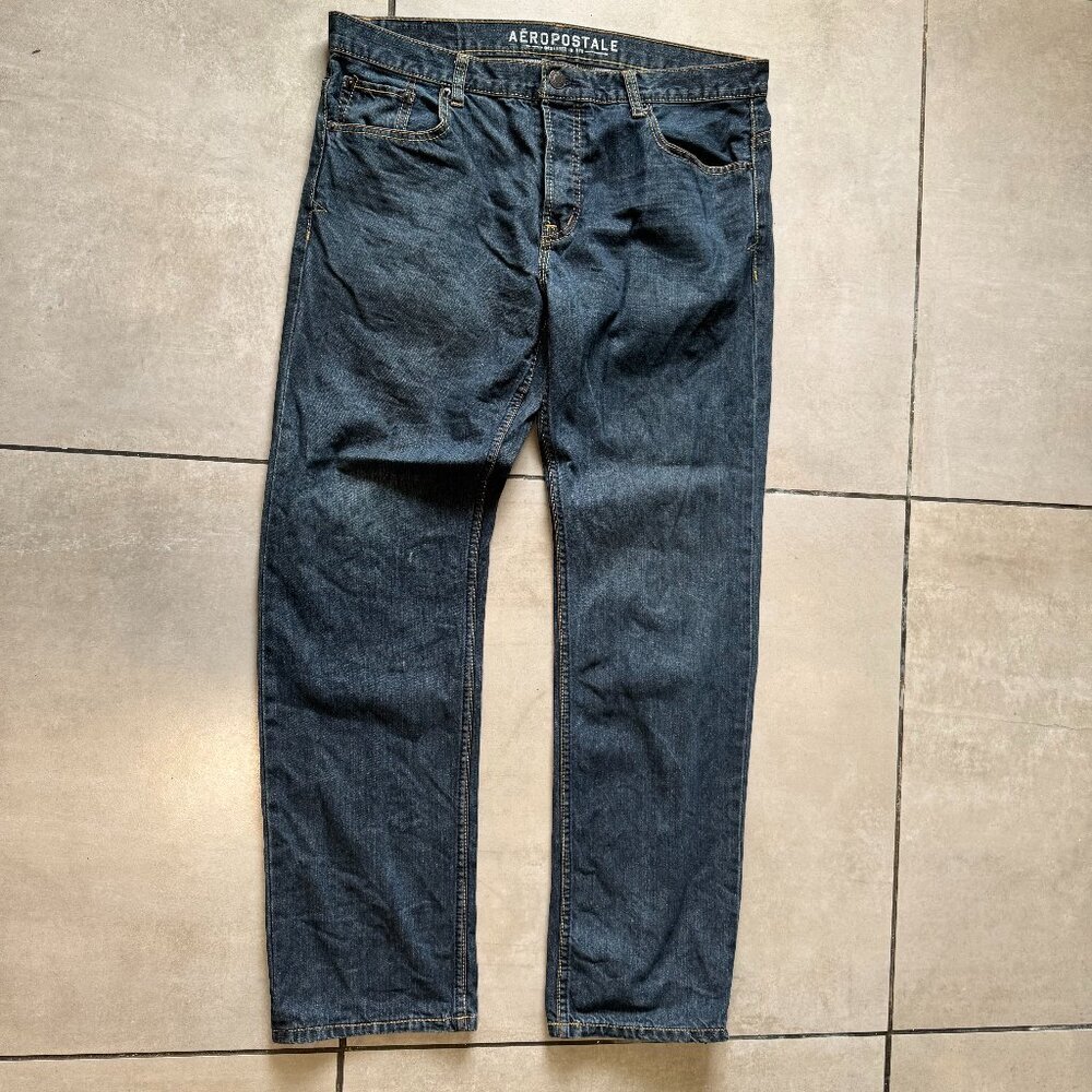 🔥 4 for $20 DEAL 🔥  Aéropostale Men’s Dark Wash Jeans 36×34 Classic Fit